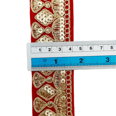Velvet Embroidered Sequins Trim Indian Sari Border, Sequin Trimming, Sequinned Lace